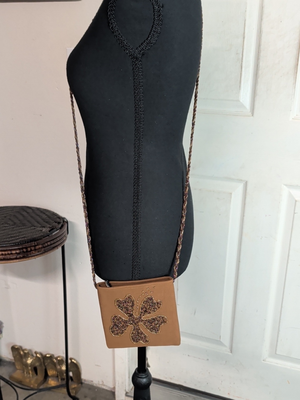 Tropical Tantrum Beaded Floral Crossbody Bag